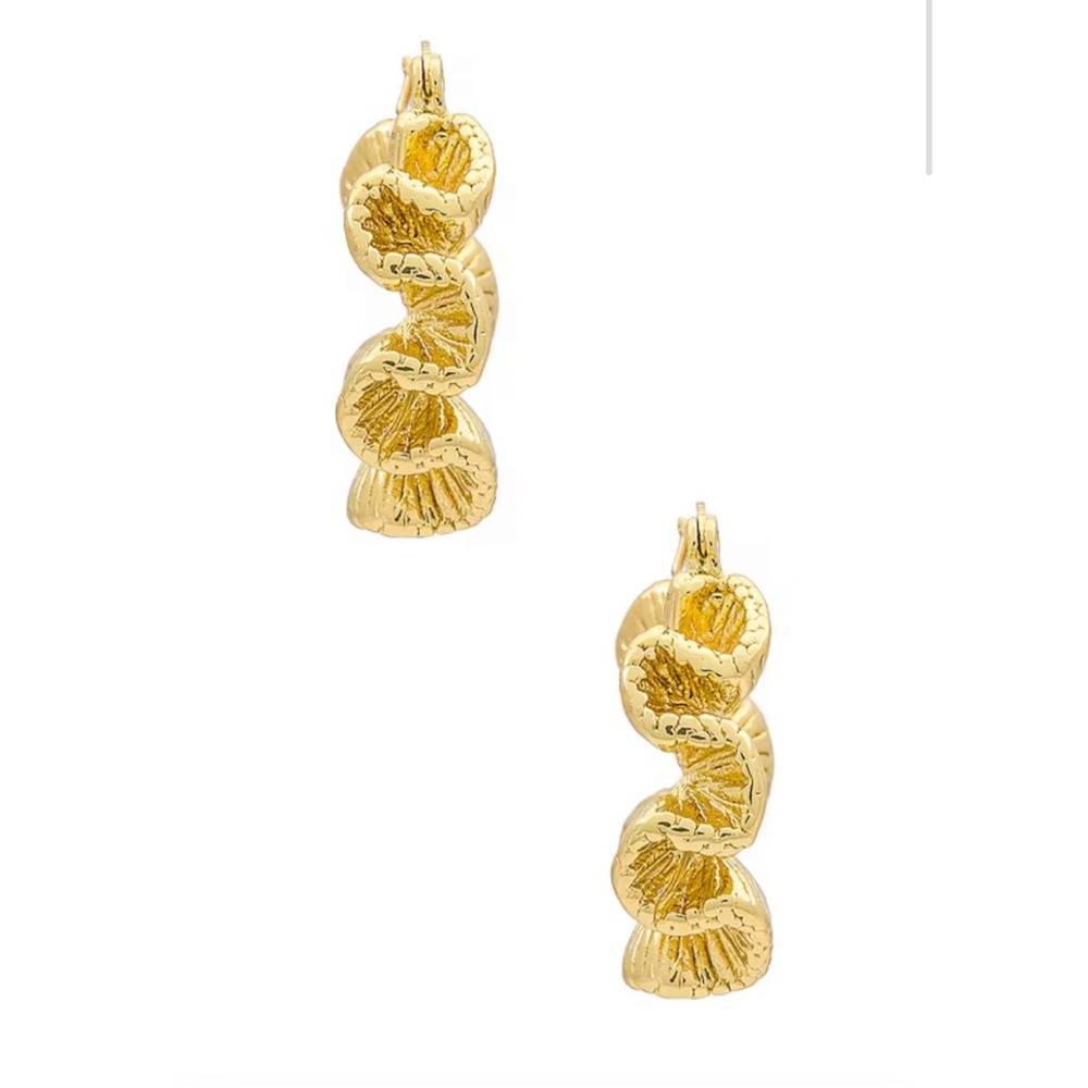 Gold Wave Hoop - Picture 6 of 6